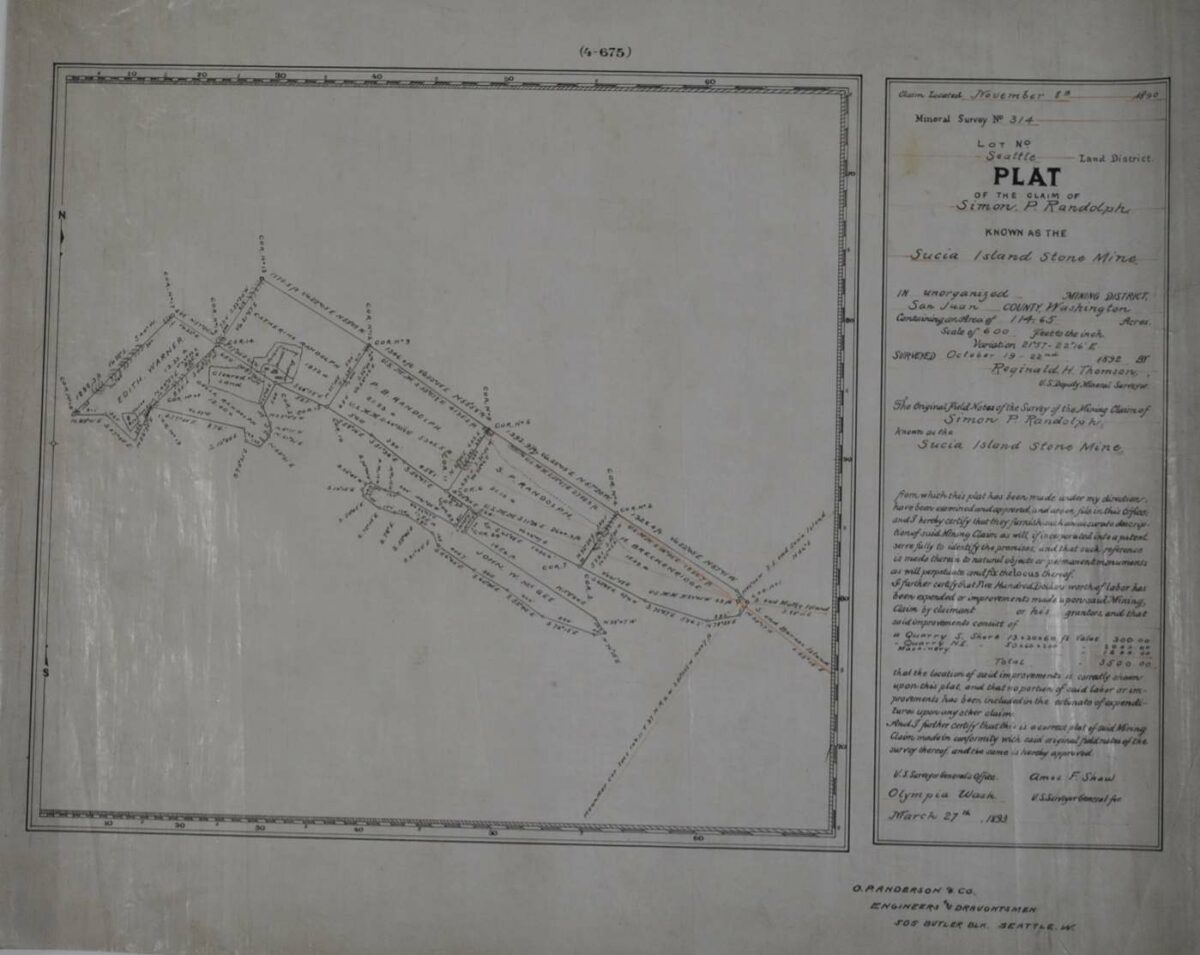 Sucia Island Stone Mine circa 1893