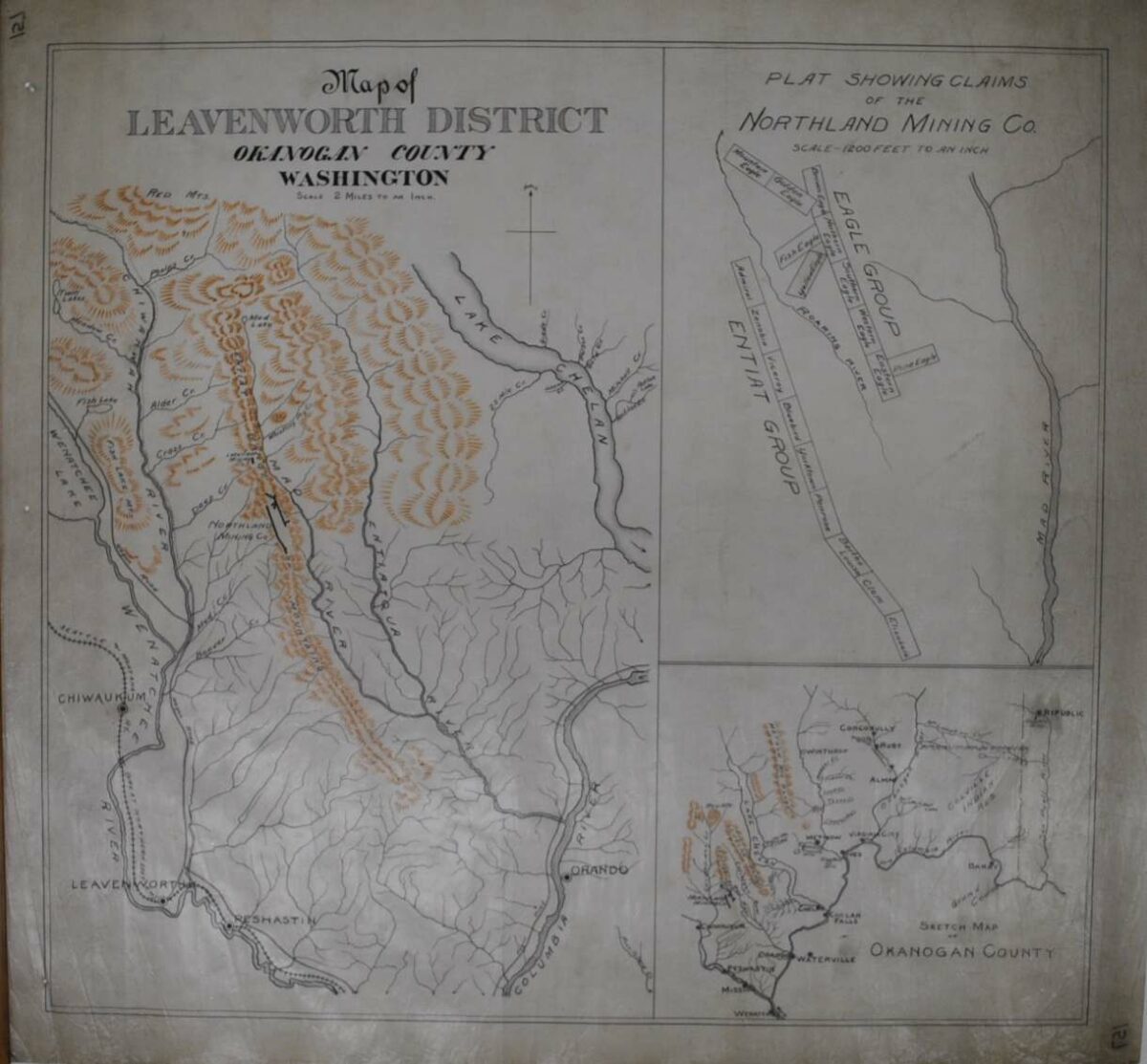 Leavenworth, Washington Mining Map circa 1890's #2