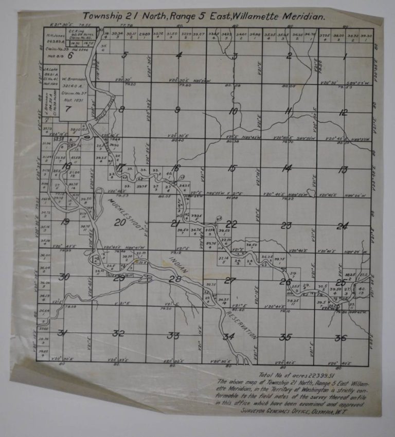 Auburn, Washington Township Map circa 1890s Kroll Antique Maps