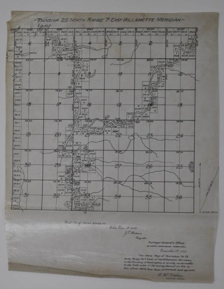 Carnation, Washington Township Map circa 1890s Kroll Antique Maps
