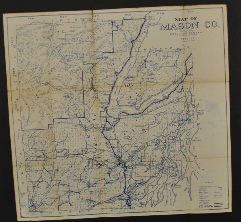 Mason County, Washington circa 1920’s Kroll Antique Maps