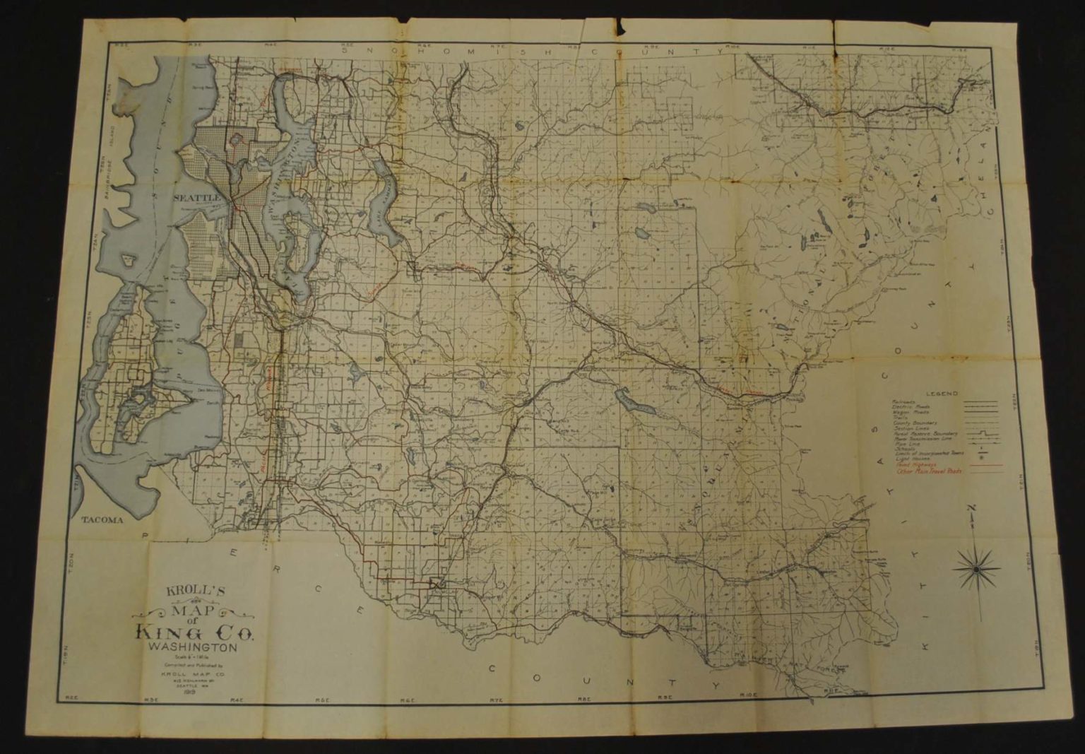 King County, Washington 1919 Kroll Antique Maps