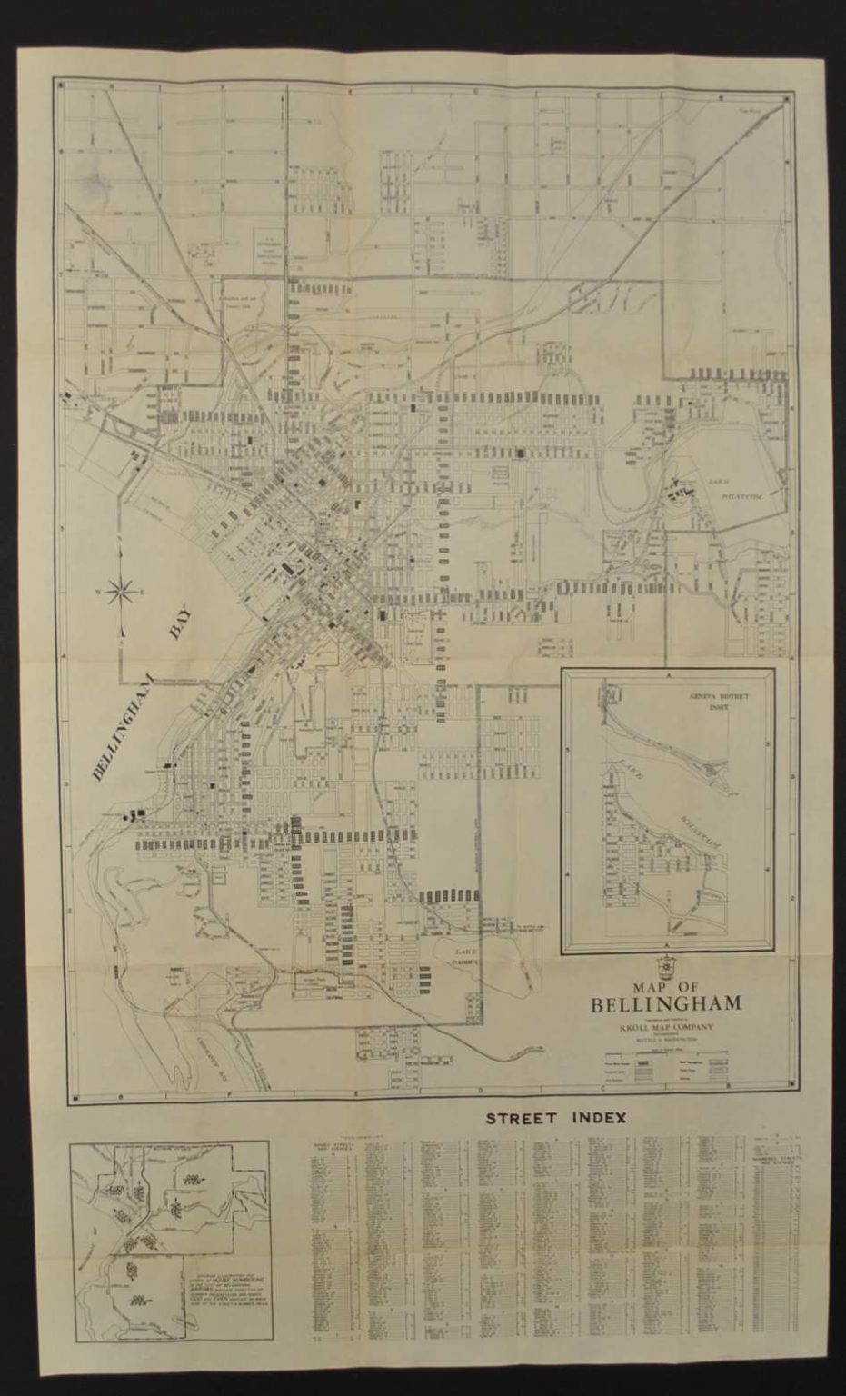 Bellingham, Washington circa 1940 Kroll Antique Maps
