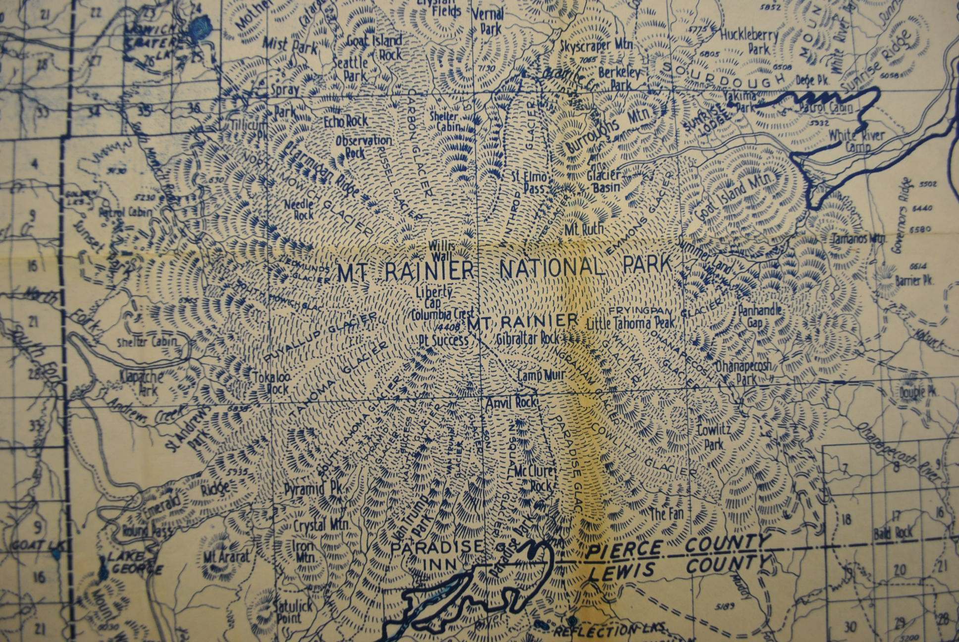 Pierce County, Washington circa 1940’s Kroll Antique Maps