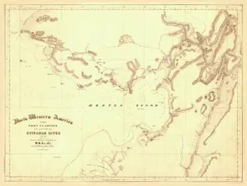 Alaska North Western America Map, 1864 An 1864 chart of western Alaska from Port Clarence to the mouth of the Kvichpak, or Yukon, River, compiled from Russian charts and expedition surveys.
