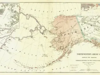 Alaska 'North Western America' Map,1867-2 Alaska Map, 1867 - Northwestern America — historical map reproduction