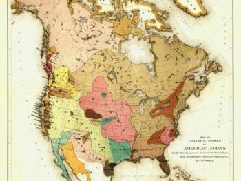 North America 1890 'Linguistic Stocks of American Indians'